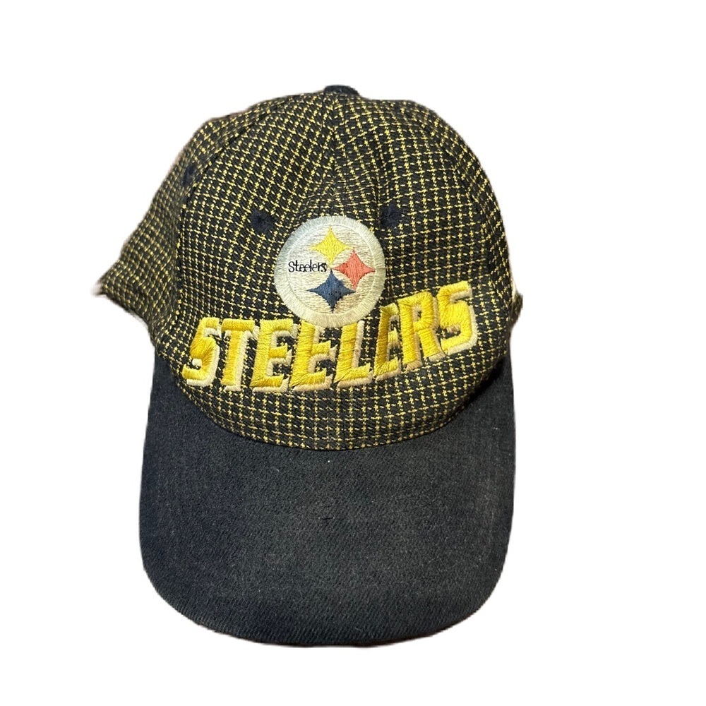 Vintage NFL Pro Line Pittsburgh Steelers Snap Back Hat Plaid Checkered 90s